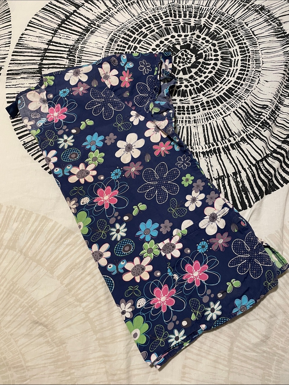 Spring Floral Scrub Top